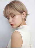 トップ長めのショートボブ/レイヤー/丸みショート/大人ショート