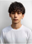 ブラウンカラー ツーブロック 波巻きパーマ 刈り上げ &nbsp;マッシュ