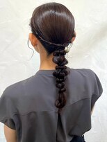 リコ 池袋東口店(Liko)&nbsp;ヘアアレンジ お呼ばれヘア 三つ編み 編みおろし 結婚式