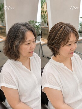 サンタフェ 柳津店(Santa'Fe) 白髪ぼかし/脱白髪染め/ミディアムレイヤー/レイヤーカット/9