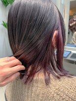 テトヘアー(teto hair) インナーパープル、インナーカラー、ミディアムボブ