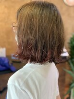 アークスヘアー&nbsp;オレンジべージュ！立体感エッジショートボブ×3Dカラー