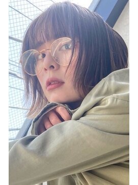エスト ヘアー マール 横浜店(est hair mar) ぱっつん前髪/外ハネボブ/アースカラー