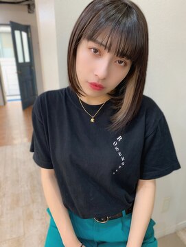 マリアバイアフロート(Maria by AFLOAT) 【山田】ミルクティーインナーカラー　ぱつっと前下がりボブ