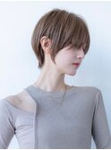20代30代大人可愛いグレーベージュショートボブ小顔前髪