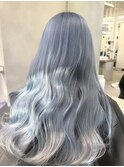8737艶髪ネイビーグレーブルーグレージュレイヤーブルーシルバー