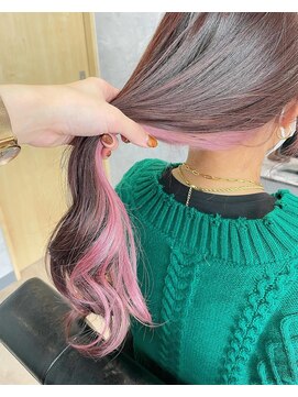 エルヘアー(el HaiR) ピンクブラウン×ペールピンク