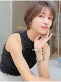 流し前髪顔まわり簡単スタイリングショートボブヘア30代40代50代