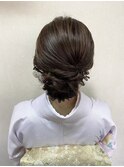 訪問着　シニヨン　和髪　セミロング　ヘアセット　大阪　梅田
