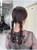 タイトヘアセット/アップヘア/ローポニー/結婚式ヘアセット