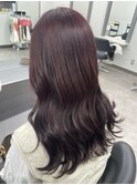 ボルドーカラー高知美容院カシスレッドつやカラーオイルカラー