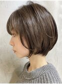 天神ショートボブヘアショートカットボブ前下がりボブ前髪なし