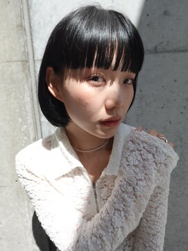 サードアベニュー(3rd Avenue.) ワイドバング/ボブ/暗髪/ブルーブラック○前髪カット/20代 30代