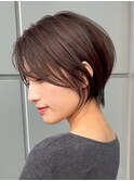 表参道白髪ぼかしハンサムショートカットアッシュブラウン30代