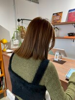 ハー(her)&nbsp;切りっぱなしボブ×オリーブグレージュ｜her都立大学