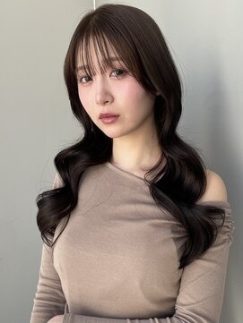 トリッカ シブヤ(TRICCA SHIBUYA) 韓国コテ巻き艶カラー/透明感ブラウン/赤み消し/ロングレイヤー