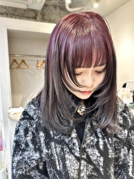 テトラ バイ ネオリーブ 横浜西口店(tetra by neolive) デザインカラー　ウルフカット　レイヤー　レッド