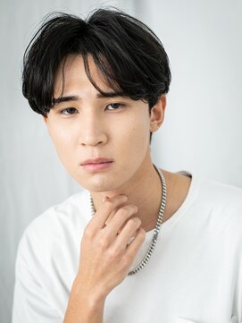 モッズヘア メン 新所沢店(mod's hair men) ブラックセンターパートスマートマッシュd新所沢