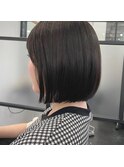 顎下ボブ/黒髪ボブ/まとまるボブ