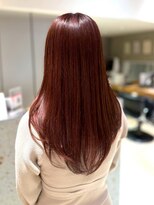 ナチュラル ヘアーデザイニング(Natural hair designing)&nbsp;チェリーレッド/ストレートロングヘア/大人可愛い/カシスピンク