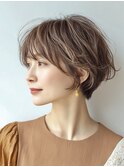 ミセスショートボブ白髪ぼかし脱白髪染め30代40代50代60代♪