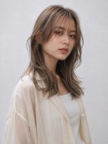 トリニティ(trinity) ブリーチダブルカラー シースルーバング レイヤー ベージュ