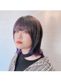 ナチュラルストレートが今っぽい暗髪ウルフ