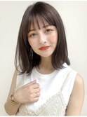 黒髪 ボブルフ ネビージュ 小顔 ワンレン 顔まわりレイヤー