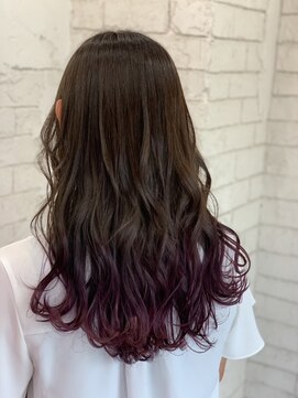 アジールヘア 所沢プロペ通り店(agir hair) ラベンダーヴァイオレット裾カラーグラデーションカラー所沢