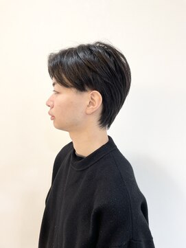 ヨシザワインク プレミアム 築地店(YOSHIZAWA Inc. PREMIUM) 築地ウルフ風ツーブロック長めビジネスアップバングスタイル