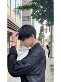 センターパート毛流れニュアンスパーマ