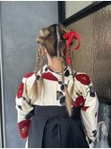 慶應義塾大学卒業式袴着付けヘアアレンジ☆日吉