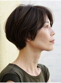 ☆シースルーバング小顔ウルフミディ黒髪メルティカラーボブ