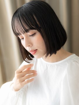 カバーヘア ブリス 北浦和(COVER HAIR bliss) □シースルーバング黒髪切りっぱなしボブ404-2北浦和30代40代