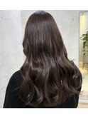 オリーブグリーンチャコールグレーレイヤーカット