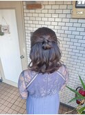 ハーフアップ カチモリヘア お呼ばれヘア ヘアセット