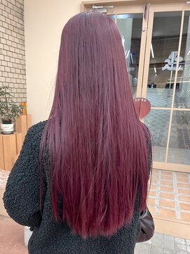 ブリーチなしダブルカラーピンクラベンダーチェリーピンク/akari