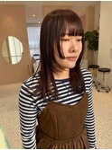 【晴音】顔まわりレイヤー/ミディアム/ラベンダーブラウン/20代