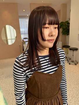 オン キャナルシティ博多前店(on) 【晴音】顔まわりレイヤー/ミディアム/ラベンダーブラウン/20代