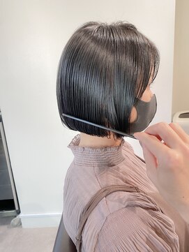 ネイヴィル オモテサンドウ(navile omotesando) ☆黒髪風地毛風グレージュミニボブ☆20代30代40代