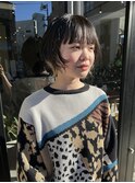 ボブウルフ ウルフパーマ ショートパーマ 緩めパーマ/山中
