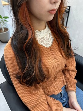 ワク 藤沢店(waku) インナーカラー/オレンジ