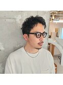 刈り上げなしアップバングスタイル