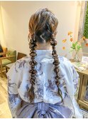 ★結婚式お呼ばれドレスヘア編み込みポニーテールアップスタイル