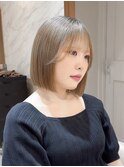 前髪アンブレラカラーこなれミディイメチェンウェーブパーマ