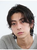 スパイラルパーマメンズパーマメンズヘアセンターパート束間