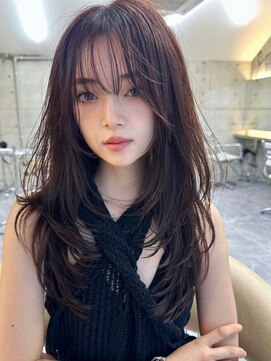 サイン 表参道(SIGN) 韓国ヘアーハッシュカットレイヤーカットグレージュブリーチ無し