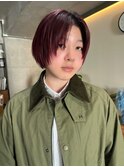 レイヤーショートカット/ボブレイヤーカット/暖色カラー