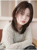 レイヤーカット*フェイスレイヤー*顔周りカット*オリーブカラー
