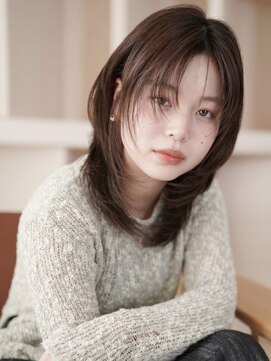 ケーツー あべのキューズモ-ル店(K-two) レイヤーカット*フェイスレイヤー*顔周りカット*オリーブカラー